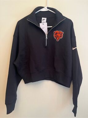 Nike Chicago Bears Women’s Cropped Half Zip Sweatshirt